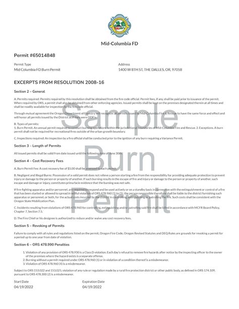 Burn Permit .